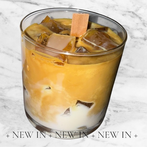 ** SOLD OUT ** Iced Coffee Latte Handmade Soy Candle With Crackle Wood Wick - Picture 4 of 4